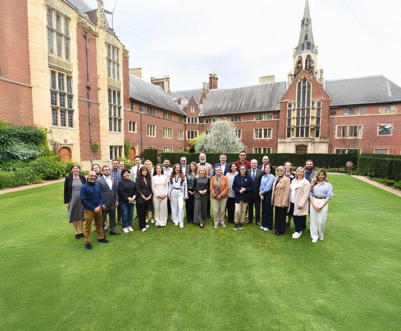 HP Cambridge EdTech Fellowship cohort on the college lawn